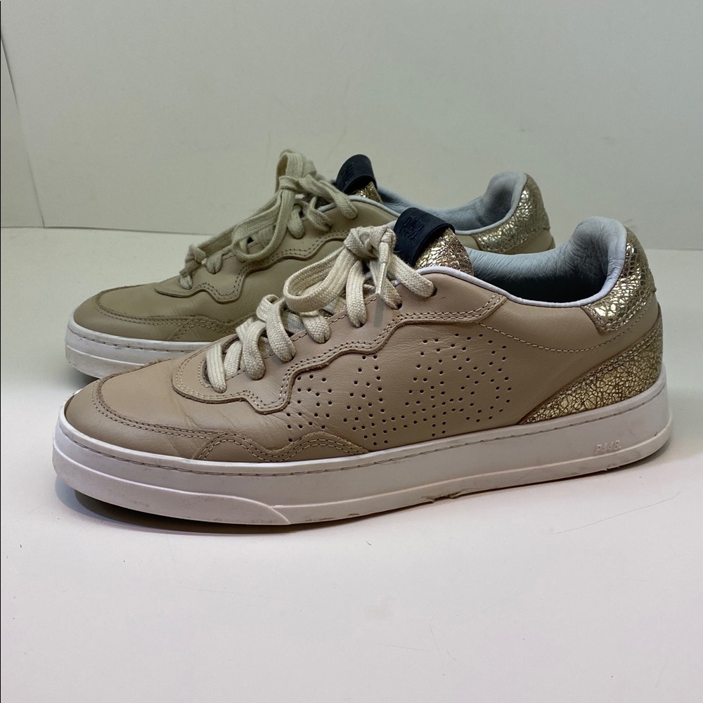 P448 Sneaker Low Top Lace Up Tan & Rose Gold EU 38 - Picture 2 of 11